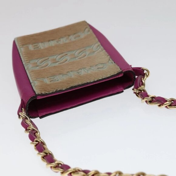 CHANEL Chain Shoulder Cigarette Case Leather Pink CC Auth - Picture 7 of 14